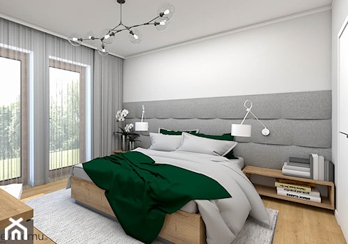 nowoczesna sypialnia z garderobą - Średnia biała sypialnia, styl nowoczesny - zdjęcie od wnetrzewdomu