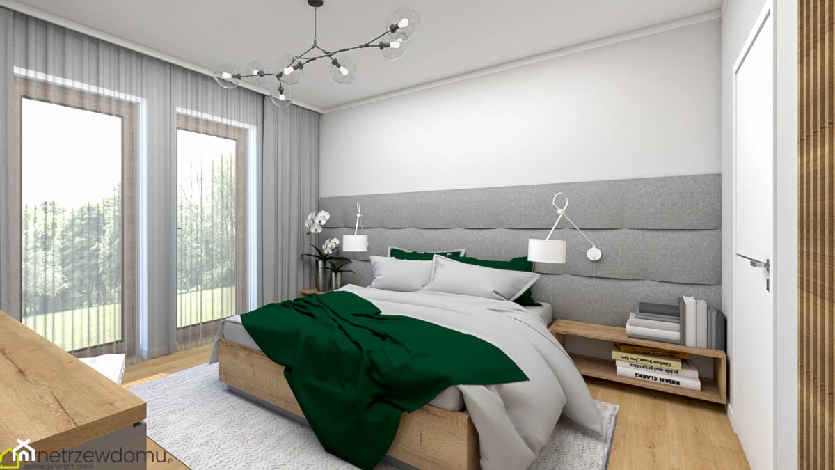 nowoczesna sypialnia z garderobą - Średnia biała sypialnia, styl nowoczesny - zdjęcie od wnetrzewdomu - Homebook