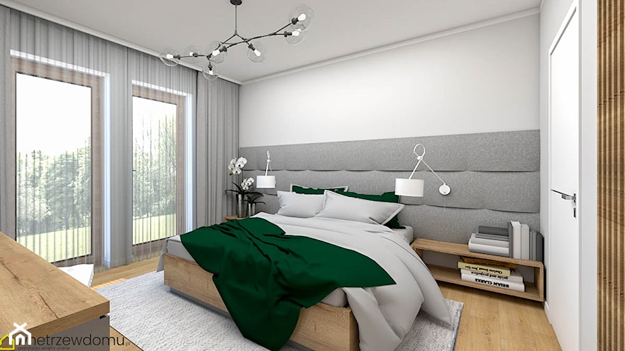 nowoczesna sypialnia z garderobą - Średnia biała sypialnia, styl nowoczesny - zdjęcie od wnetrzewdomu