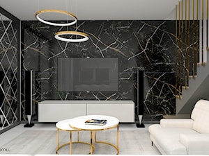 Marmur i złoto w nowoczesnym salonie - zdjęcie od wnetrzewdomu