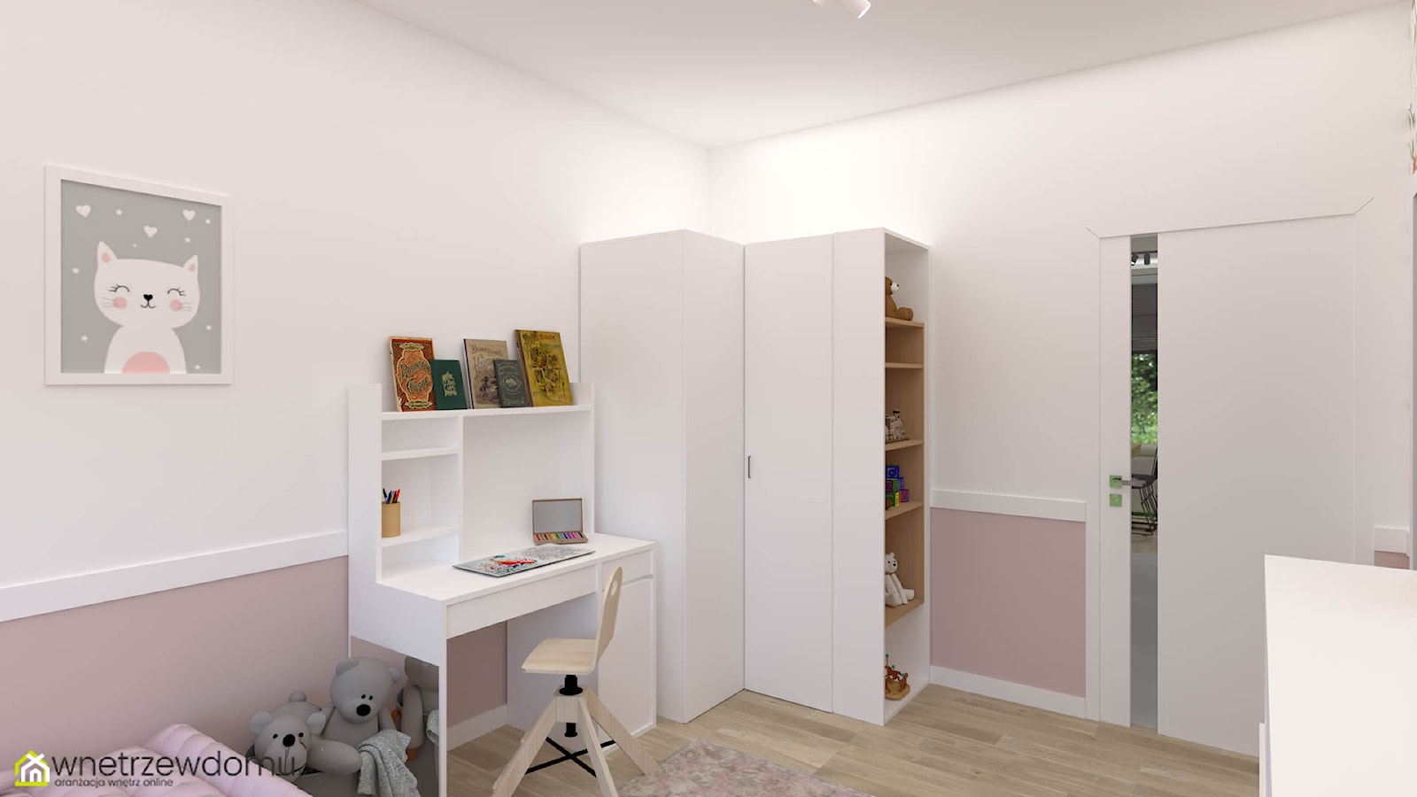 Biało-różowy pokój dla małej dziewczynki - zdjęcie od wnetrzewdomu - Homebook