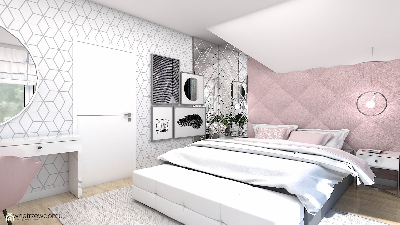 Kobieca sypialnia - nowoczesność i glamour - zdjęcie od wnetrzewdomu - Homebook