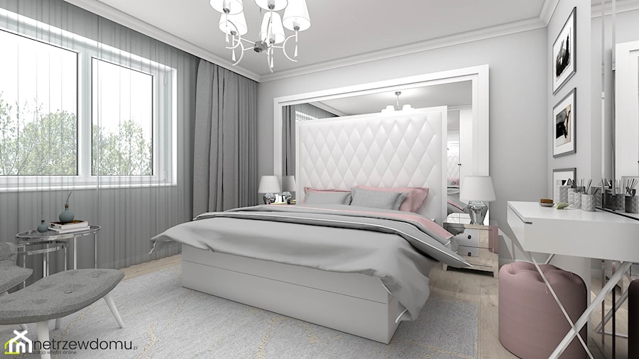 Kobieca sypialnia w stylu glamour - zdjęcie od wnetrzewdomu