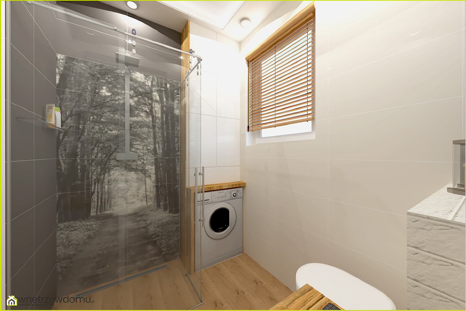Mała funkcjonalna łazienka z miejscem na pralkę - zdjęcie od wnetrzewdomu - Homebook