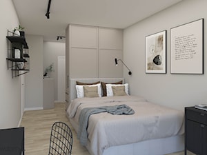 Nowoczesna sypialnia z wydzieloną garderobą - zdjęcie od wnetrzewdomu