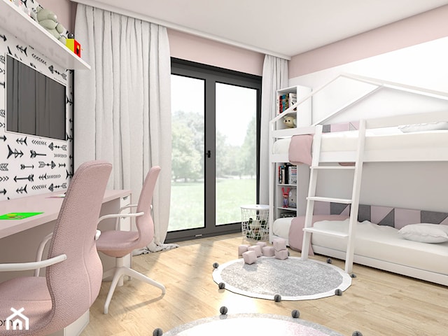 Różowo-biały pokój dla dziewczynek