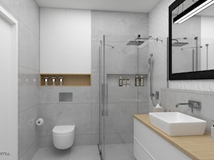 Biało-szara łazienka w nowoczesnej formie - zdjęcie od wnetrzewdomu