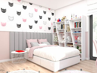 Sypialnia z panelami tapicerowanymi dla dziewczynki