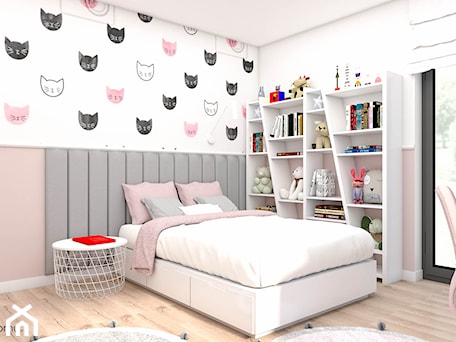 Aranżacje wnętrz - Pokój dziecka: Sypialnia z panelami tapicerowanymi dla dziewczynki - wnetrzewdomu. Przeglądaj, dodawaj i zapisuj najlepsze zdjęcia, pomysły i inspiracje designerskie. W bazie mamy już prawie milion fotografii!