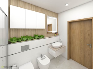 Strukturalne płyki w jasnej łazience - zdjęcie od wnetrzewdomu