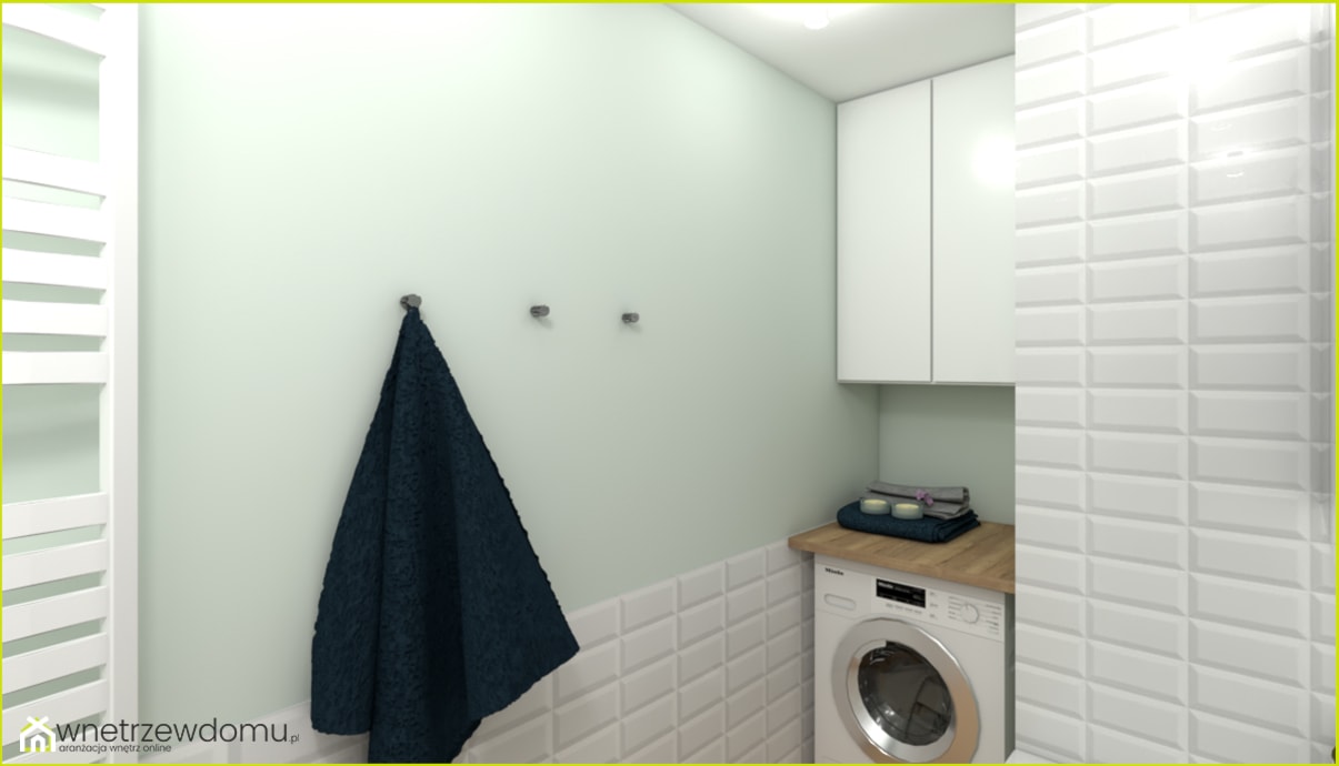 łazienka z miętowym kolorem - Łazienka, styl skandynawski - zdjęcie od wnetrzewdomu - Homebook