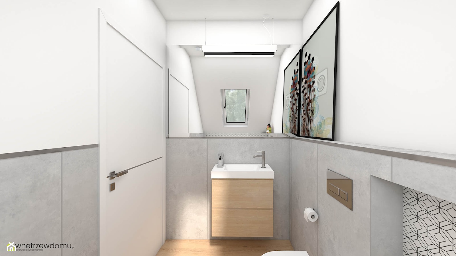 Mała łazienka na poddaszu - zdjęcie od wnetrzewdomu - Homebook