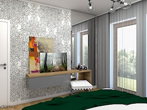 nowoczesna sypialnia z garderobą - Sypialnia, styl nowoczesny - zdjęcie od wnetrzewdomu