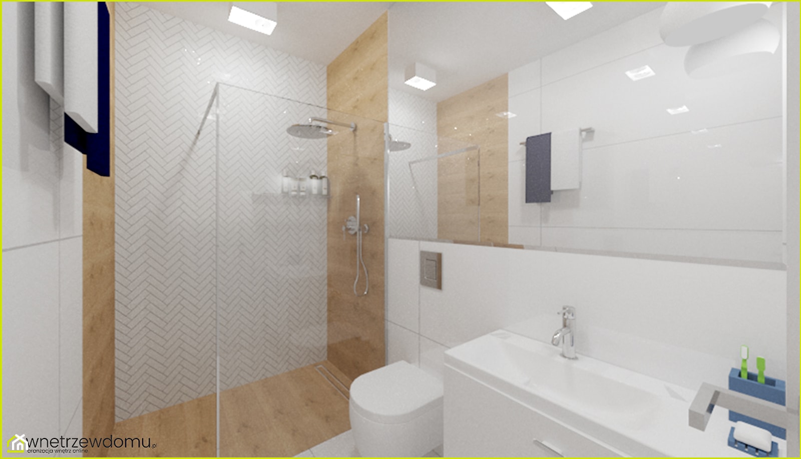 2,5-metrowa łazienka z prysznicem - zdjęcie od wnetrzewdomu - Homebook