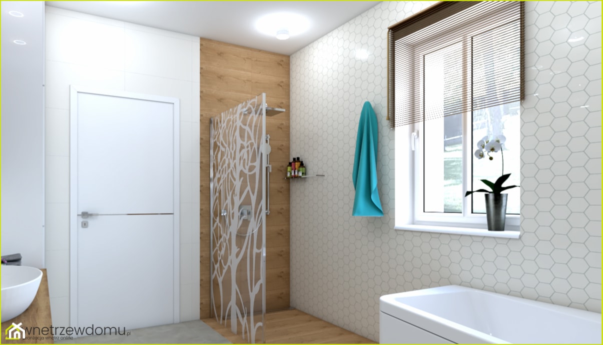 Nowoczesna łazienka z wanną i prysznicem - zdjęcie od wnetrzewdomu - Homebook