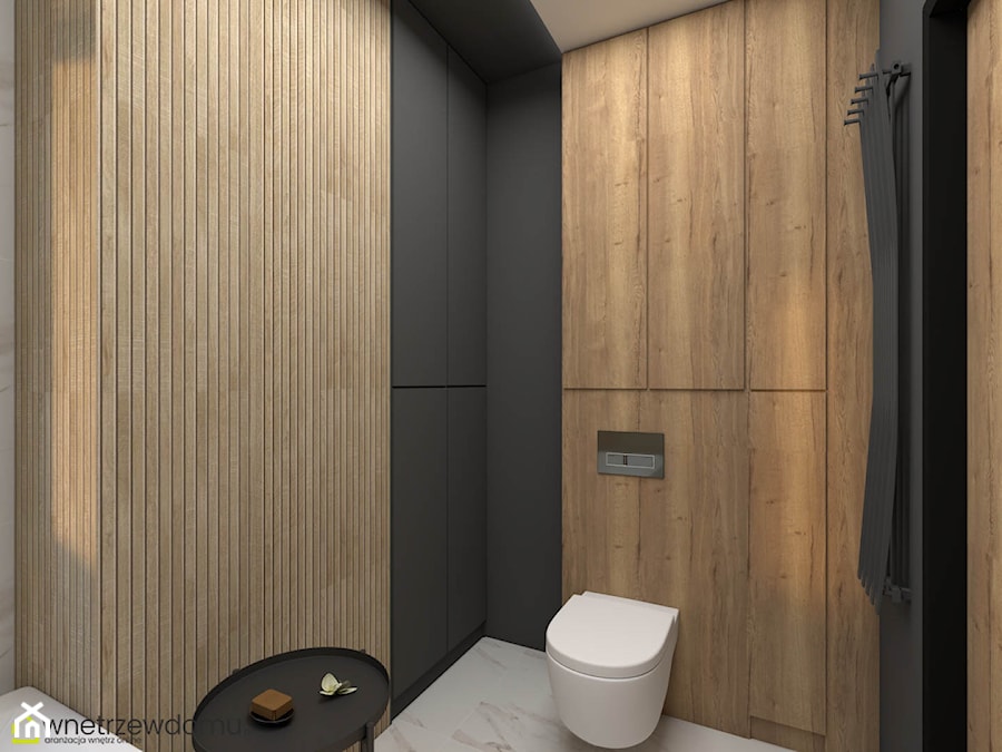 Drewno i marmur w łazience - zdjęcie od wnetrzewdomu
