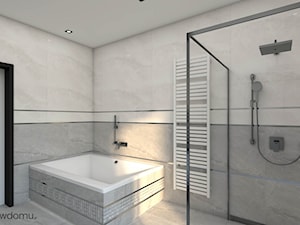 Nowoczesna szaro-biała duża łazienka - zdjęcie od wnetrzewdomu