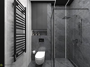Mała ciemna łazienka z kabiną prysznicową - zdjęcie od wnetrzewdomu