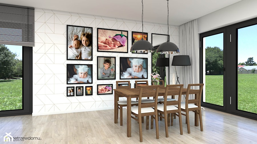 Połączenie klasyki i nowoczesności w salonie z otwartą kuchnią - zdjęcie od wnetrzewdomu