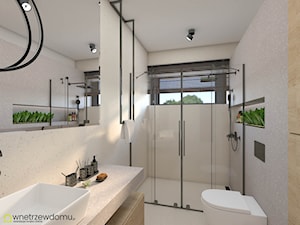 Niewielka nowoczesna łzienka z kabiną prysznicową - zdjęcie od wnetrzewdomu