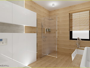 łazienka z podziałem na strefy - Średnia z punktowym oświetleniem łazienka z oknem, styl skandynawski - zdjęcie od wnetrzewdomu
