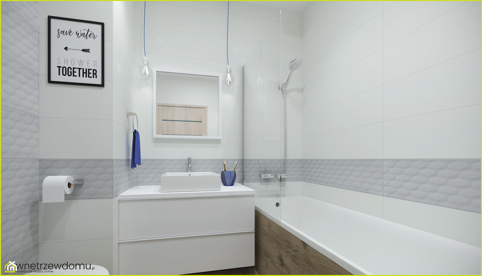 Biało-szara łazienka - zdjęcie od wnetrzewdomu - Homebook