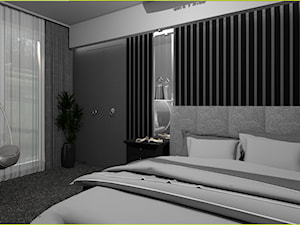 Bardzo ciemna sypialnia - Sypialnia, styl nowoczesny - zdjęcie od wnetrzewdomu