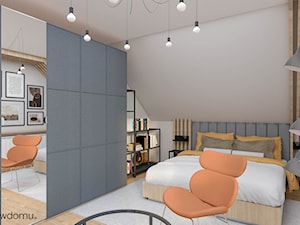 Sypialnia na poddaszu z loftowymi akcentami - zdjęcie od wnetrzewdomu