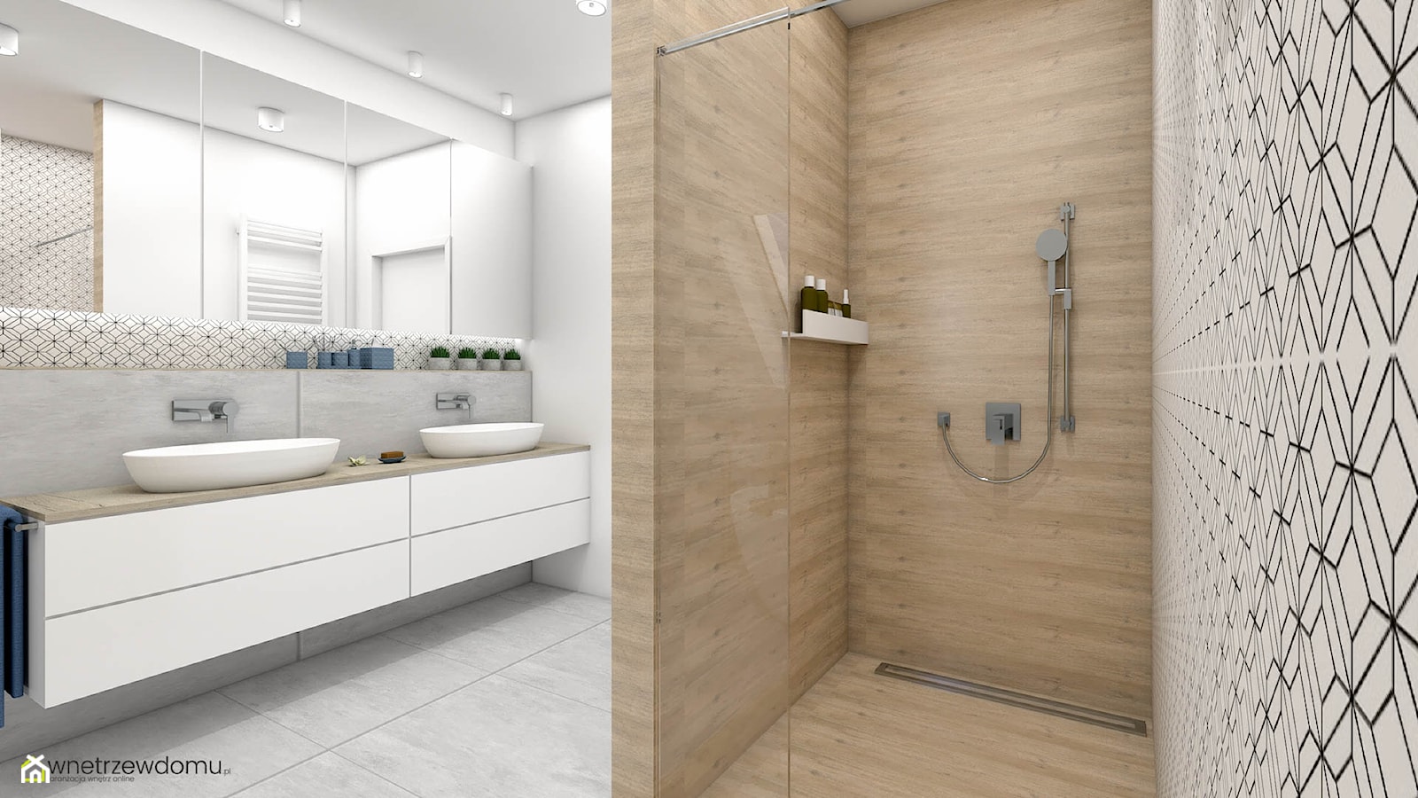 Łazienka z prysznicem i wanną - Łazienka, styl nowoczesny - zdjęcie od wnetrzewdomu - Homebook