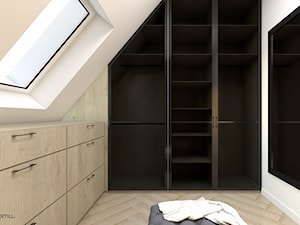 Sypialnia z garderobą na poddaszu - Garderoba, styl nowoczesny - zdjęcie od wnetrzewdomu