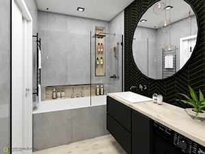Połączenie szarości i czerni w łazience - zdjęcie od wnetrzewdomu