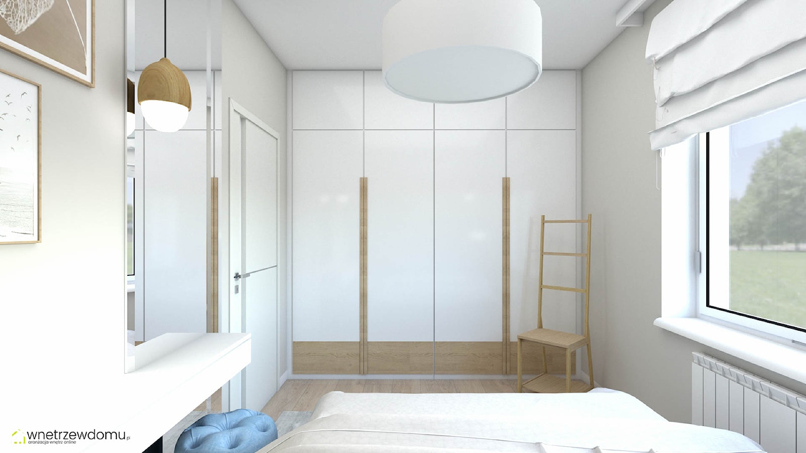 Hotelowa sypialnia z tapcerowaną ścianą - zdjęcie od wnetrzewdomu - Homebook