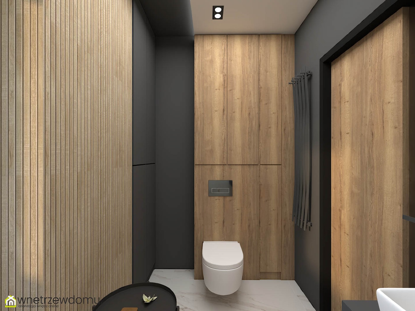 Drewno i marmur w łazience - zdjęcie od wnetrzewdomu - Homebook