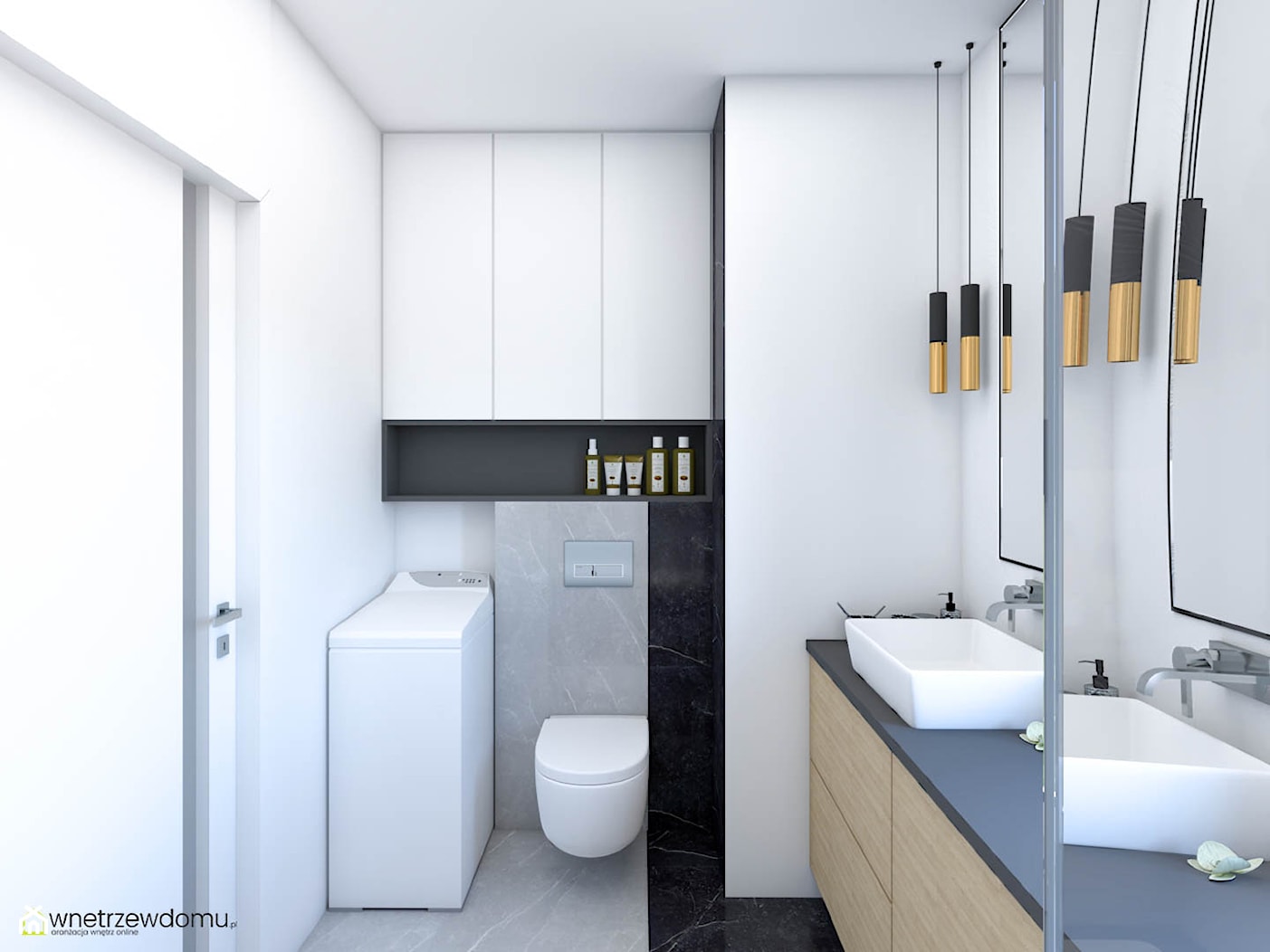 Nowoczesna łazienka z ciekawymi, strukturalnymi płytkami - zdjęcie od wnetrzewdomu - Homebook