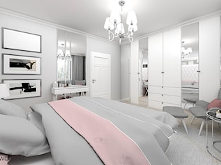 Kobieca sypialnia w stylu glamour
