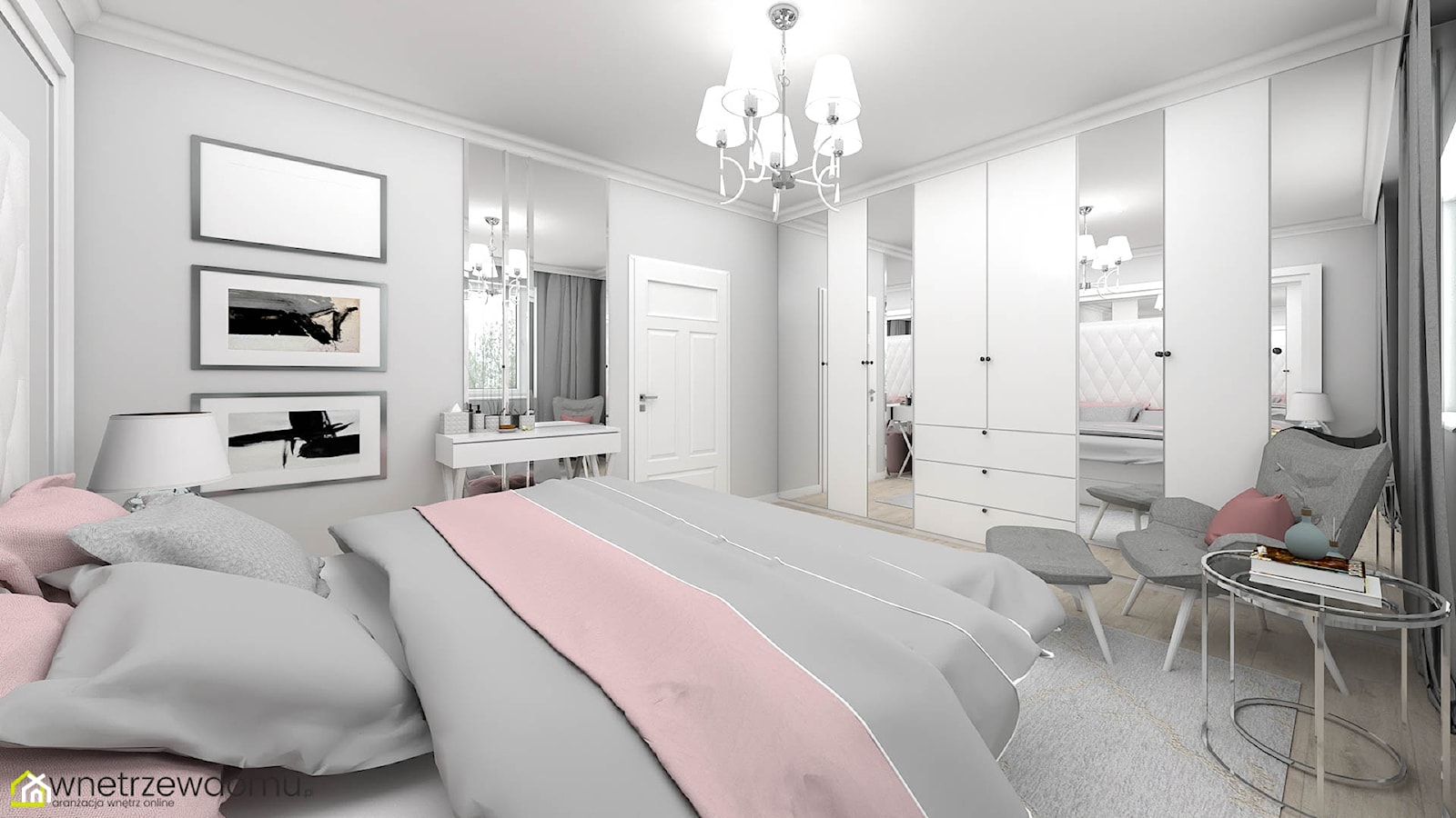 Kobieca sypialnia w stylu glamour - zdjęcie od wnetrzewdomu - Homebook