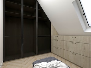 Sypialnia z garderobą na poddaszu - Garderoba, styl nowoczesny - zdjęcie od wnetrzewdomu