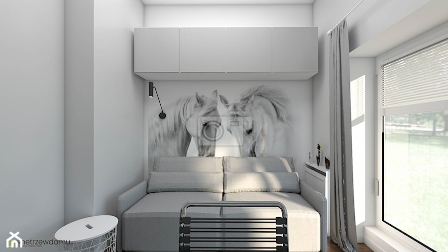 Pokój z tapetą w konie - zdjęcie od wnetrzewdomu