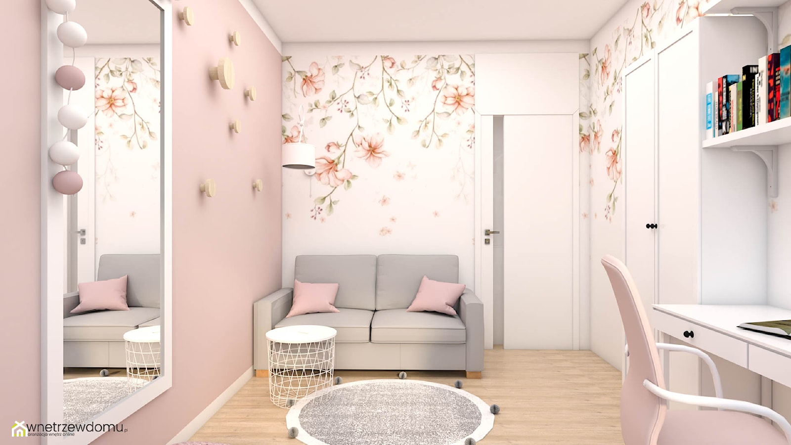 Nastoletni pokój dla fanki różu - zdjęcie od wnetrzewdomu - Homebook