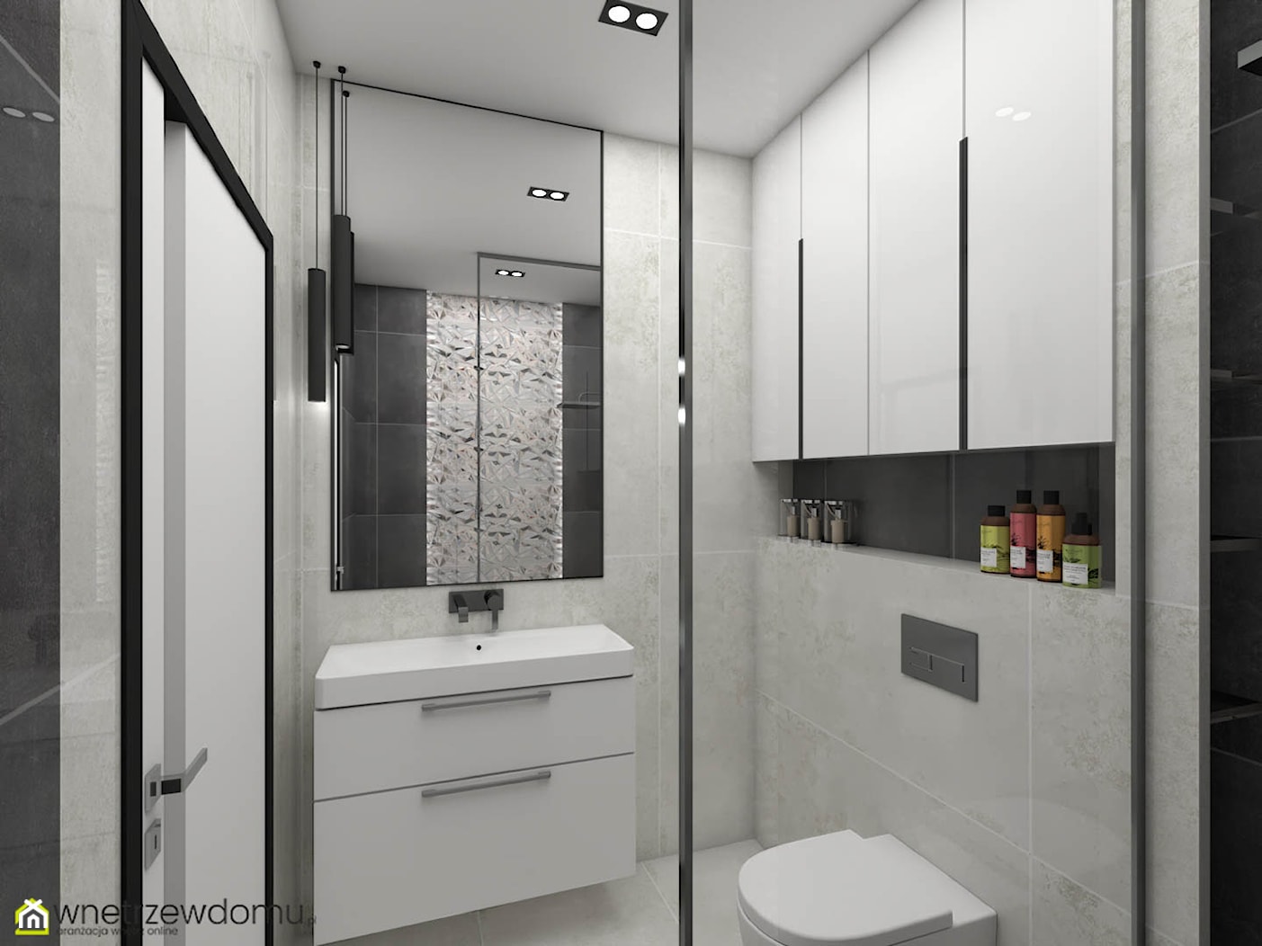 Niewielka łazienka z kabiną prysznicową - zdjęcie od wnetrzewdomu - Homebook