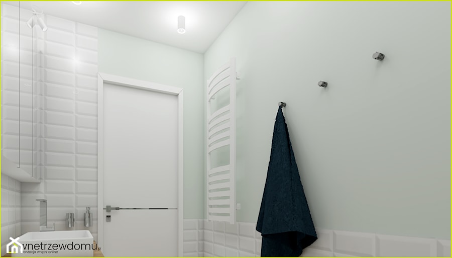 łazienka z miętowym kolorem - Łazienka, styl skandynawski - zdjęcie od wnetrzewdomu
