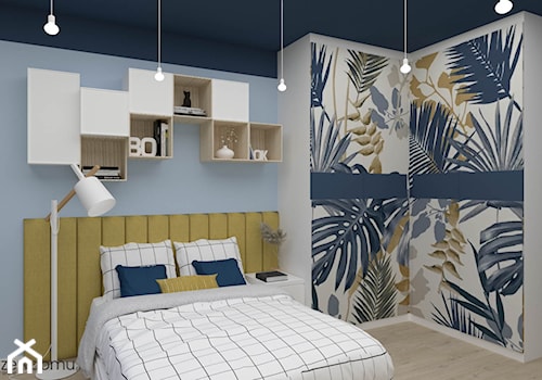 Budżetowa wersja pokoju dla nastolatki uwielbiającej kolor niebieski - zdjęcie od wnetrzewdomu