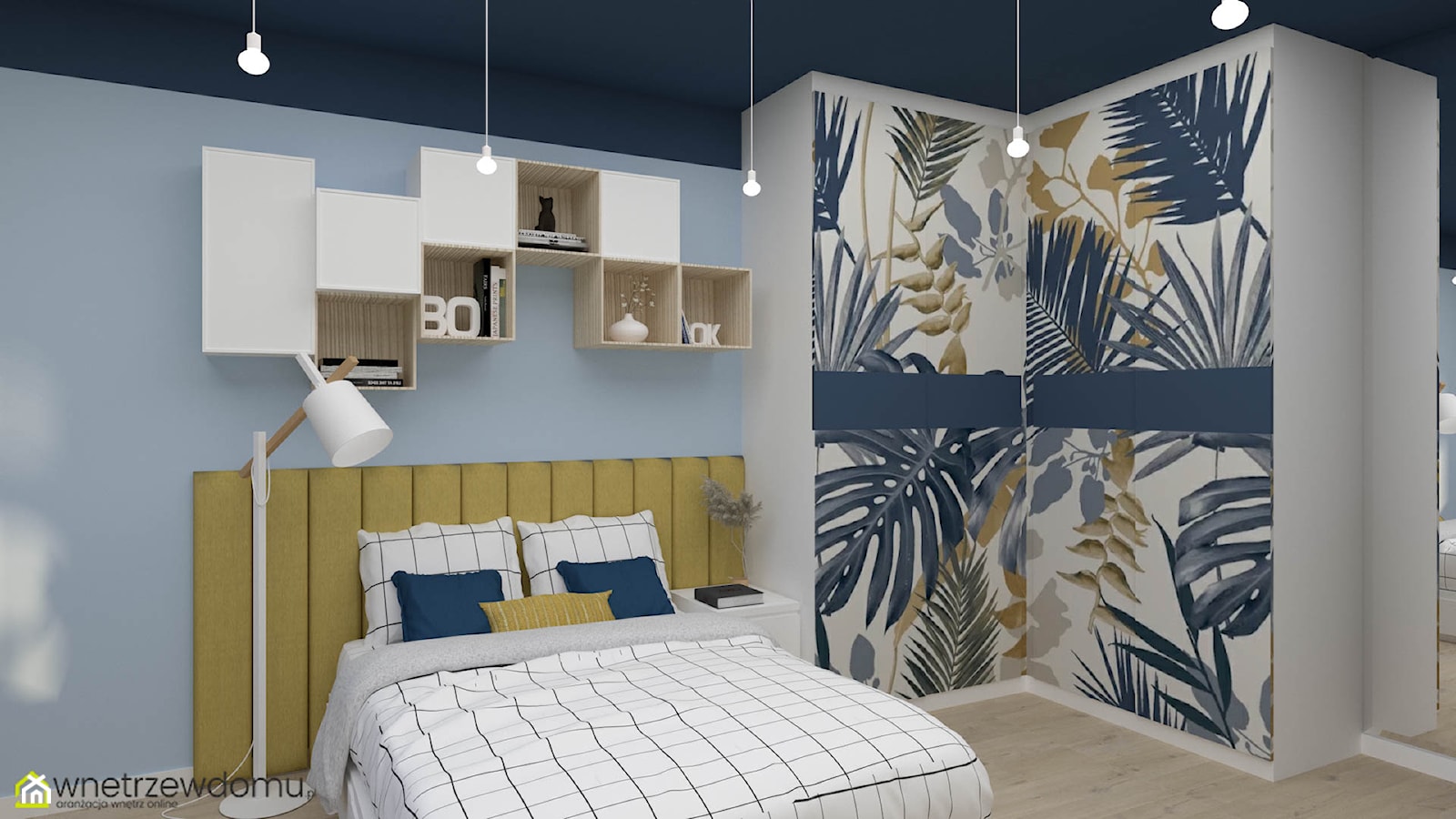 Budżetowa wersja pokoju dla nastolatki uwielbiającej kolor niebieski - zdjęcie od wnetrzewdomu - Homebook