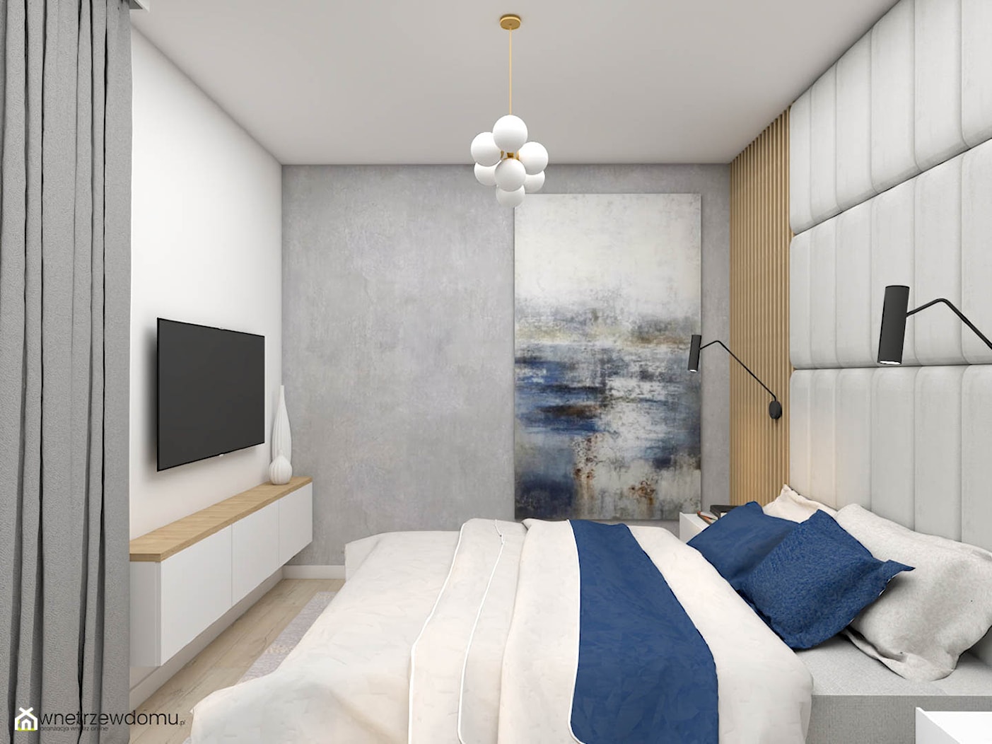 Nowoczesna sypialnia z hotelowym zacięciem - zdjęcie od wnetrzewdomu - Homebook