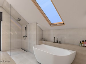 Nowoczesna forma w łazience z oknem dachowym - zdjęcie od wnetrzewdomu