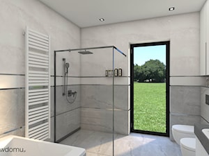 Nowoczesna szaro-biała duża łazienka - zdjęcie od wnetrzewdomu