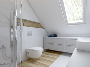Łazienka na poddaszu - Średnia na poddaszu łazienka z oknem, styl skandynawski - zdjęcie od wnetrzewdomu