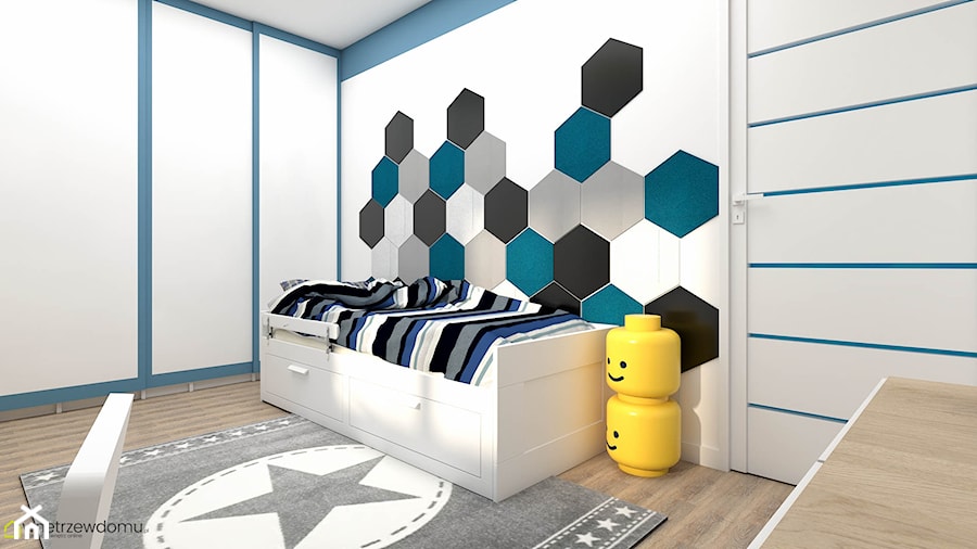 Pokój dla chłopca z dodatkiem koloru niebieskiego - zdjęcie od wnetrzewdomu