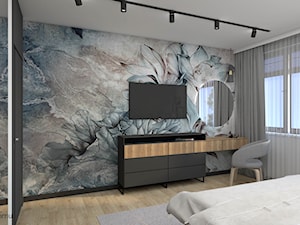 Elegancka sypialnia w połączeniu beżu i grafitu - zdjęcie od wnetrzewdomu