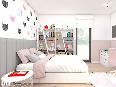 Aranżacje wnętrz - Pokój dziecka: Sypialnia z panelami tapicerowanymi dla dziewczynki - wnetrzewdomu. Przeglądaj, dodawaj i zapisuj najlepsze zdjęcia, pomysły i inspiracje designerskie. W bazie mamy już prawie milion fotografii!